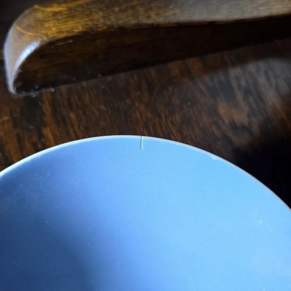 Blue Ceramic Bowls Set Vintage Homer Lauphlin Dessert Bowls.